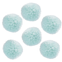 6 Kleine Pompons in Mintblau, 30 mm. gallery