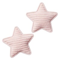 2 kleine Stoff Sterne in Rosa, 50 mm. gallery