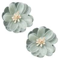2 Florella Blumen handgemacht in Pistach gallery