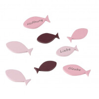 8 Holz Streuteile Fische -Glaube, Liebe, gallery