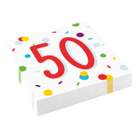 20er Pack Servietten 50. Geburtstag, bun gallery
