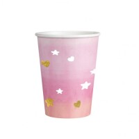 8er Pack Becher Babyparty, Herzen &amp; Sterne in...