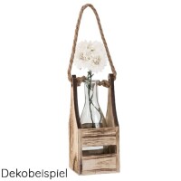 Glas Vase in einer Holzbox mit Sisalhenk gallery