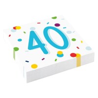 20er Pack Servietten 40. Geburtstag, bun gallery