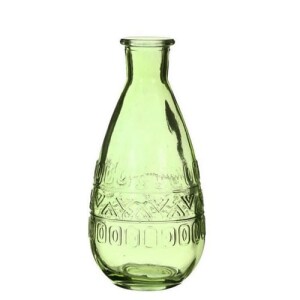 Glas Flaschen Vase bauchig in Hellgrün, 15,8 cm,...