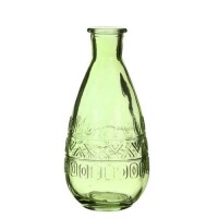 Glas Flaschen Vase bauchig in Hellgr&uum gallery
