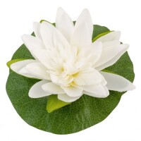 Kunstblume Seerose in Wei&szlig;, 22 cm.