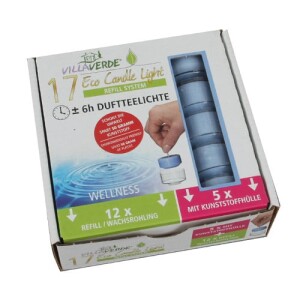 Refill System Starter Set, 17 Duftteelichter Wellness, 5...