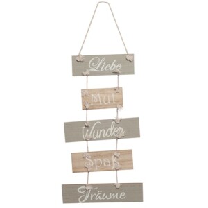 Holz Dekoschild -Liebe, Mut, Wunder, Spaß,...