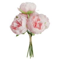 6er Bund Kunstblumen Pfingstrosen in Ros&eacute;, 24 cm.