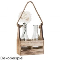 2 Glas Vasen in einer Holzbox mit Sisalh gallery