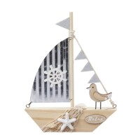 Maritimes Holz Segelboot mit Metallsegel gallery