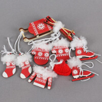 6 tlg. Holz Christbaumschmuck, Winterdek gallery