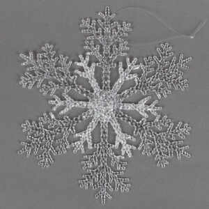 Großer Deko Eiskristall in Glas-Optik mit Glitzer...