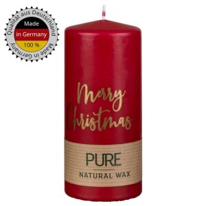 Stumpenkerze Pure, Eco, Merry Christmas, Weihnachten in...