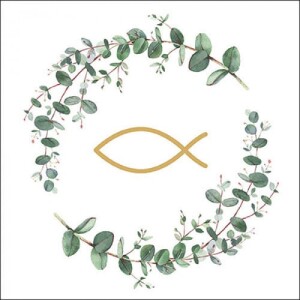 20er Pack Servietten Eukalyptus, Fisch 33 x 33 cm.