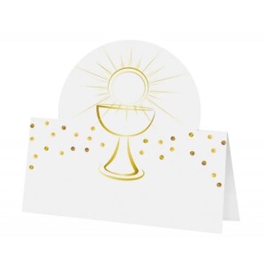 6 Tischkarten Kommunion, Konfirmation, Taufe, Kelch,...