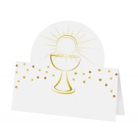6 Tischkarten Kommunion, Konfirmation, Taufe, Kelch,...