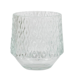 Glas Windlicht, konisch, Retro, klar, 80 mm.