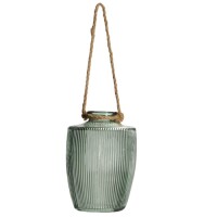 Glas Vase gestreift mit Sisalkordel zum  gallery