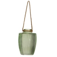 Glas Vase gestreift mit Sisalkordel zum  gallery