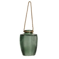 Glas Vase gestreift mit Sisalkordel zum  gallery