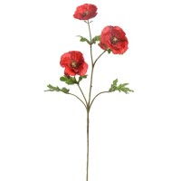Kunstblume Mohnblume mit 3 Blüten,  gallery