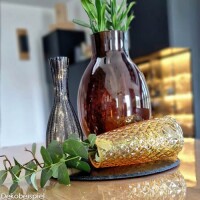 Dekobeispiel für die große Glas Vase -Lola- in Br
