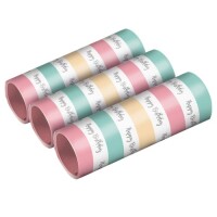 3 Luftschlangen -Happy Birthday- in Pastellfarben