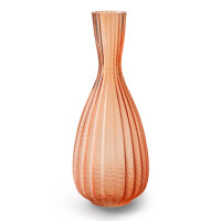 Glas Vase, schmal, Wellenmuster, in Apri gallery
