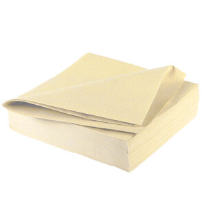 25er Pack Premiumservietten in Creme, 40 x 40 cm.