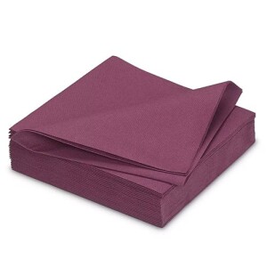 25er Pack Premiumservietten in Aubergine, 40 x 40 cm.