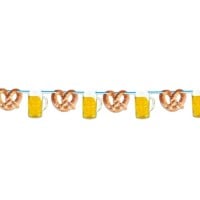 10 Meter Girlande Bierfest, Bier und Brezel, 13,5 cm.