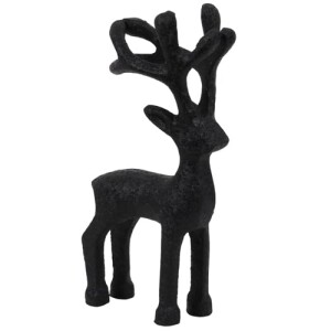 Metall Hirsch, abstrakt, in Schwarz matt, Weihnachten,...