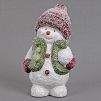 Keramik Schneemann mit Schneeball, in Ro gallery