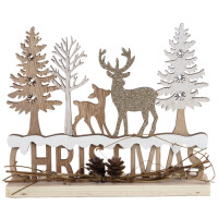 Deko Holz Winterlandschaft mit Hirsch un gallery