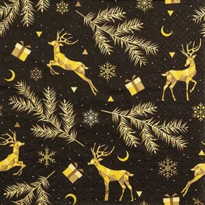 20er Pack Servietten Glanzvolle Weihnachten mit Hirschen...