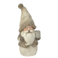 Keramik Weihnachtsmann in Braun/Wei&szli gallery
