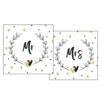 20er Pack Cocktail-Servietten Hochzeit,  gallery