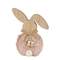 Holz Osterhase mit Puschelschwanz &  gallery