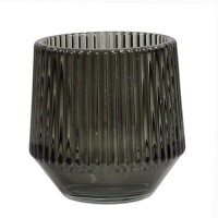 Glas Windlicht, konisch, gestreift in Ra gallery