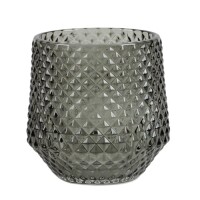 Glas Windlicht, konisch, Diamant in Rauc gallery