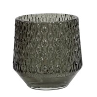 Glas Windlicht, konisch, Retro in Rauchg gallery