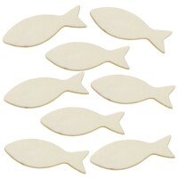 15 Holz Streuteile Fische in Naturbraun  gallery