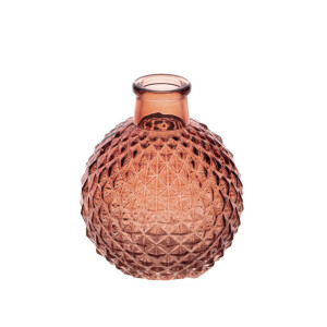 Glas Kugel Väschen Diamant in Terracotta, 95 mm.