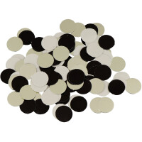 100 Papier Konfetti Punkte in Schwarz/Beige/Champagner, 15 m