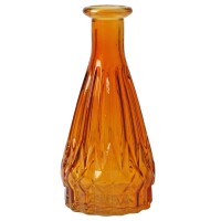 Glas Flaschen V&auml;schen Classy in Bernstein, 14,5 cm.
