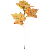 Deko Ahornbl&auml;tter-Zweig in Orange, 35 cm.