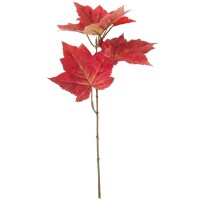 Deko Ahornbl&auml;tter-Zweig in Rot, 35 cm.