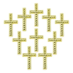 10 Streudeko Kreuze, Kommunion, Konfirmation, in Gold, 27...